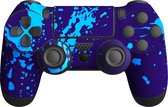 PS4 Controller Sticker - Verfspetters - Paars Blauw - Foxx Decals® - Stevig en lange levensduur