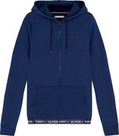 Tommy Hilfiger dames Authentic hoodie - sweatvest met capuchon - middeldik - donkerblauw -  Maat: S