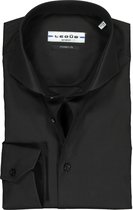Ledub modern fit overhemd - zwart stretch - Strijkvriendelijk - Boordmaat: 48