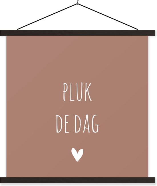 Accroche-affiche incl. Affiche 40x40 cm - Affiche scolaire - Citations - Carpe diem - Profite du jour - Proverbes - Affiche textile - Lattes noires - Cadeau fête des pères - Cadeau - Petit cadeau pour lui - Conseil - Hommes