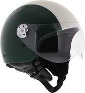 MT Retro Leer helm Italia rood wit groen XL