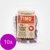 Timo Strips 100 g - Hondensnacks - 10 x Kalkoen