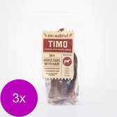 Timo Paardenoren Met Haar - Hondensnacks - 3 x Paardenvlees 3 stuks