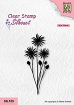 Sil105 Nellie Snellen stempel wildflowers - clearstamp flowers 18 - klaver bloem