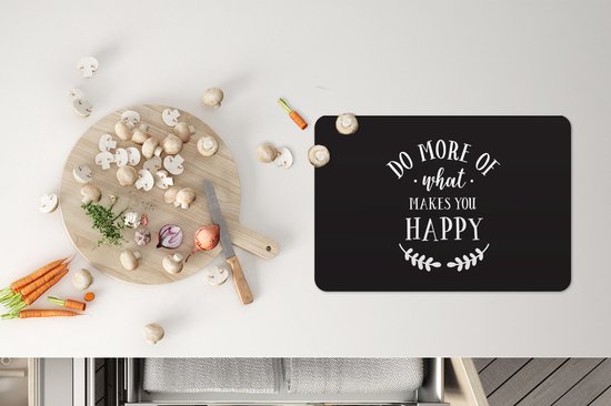 Set de table - Napperons de table en plastique - Proverbes - Faites plus de ce qui vous rend heureux - Citations - 45x30 cm - 6 pièces - Résistant à la chaleur - Antidérapant - Coussinet - Amovible