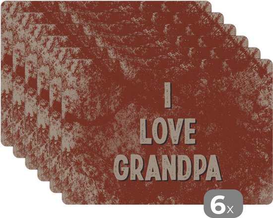 Set de table - Gift Man - Papy - Vintage - 45x30 cm - 6 pièces