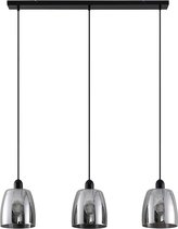 Lindby - hanglamp - 3 lichts - glas, metaal - E27 - rookgrijs,