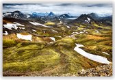 Wanddecoratie - Foto op Plexiglas - Plexiglas Schilderij - Uitzicht over de bergen op IJsland - Fons Kern - 120x70 cm