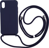 iPhone 13 Pro Back Cover Hoesje met Koord - Back Cover - Silliconen - Flexibel - Koord - Apple iPhone 13 Pro - Paars