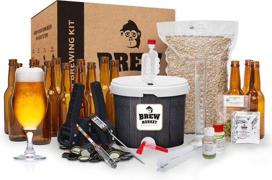 Brew Monkey Premium Blond - Bierbrouwpakket - Zelf Bier Brouwen Bierpakket - Startpakket - Gadgets Mannen - Cadeau - Sinterklaas Cadeautjes - Kerstcadeau voor Mannen en Vrouwen - Kerstkado