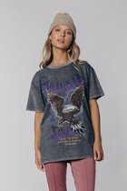 Colourful Rebel Eagle T-shirt  Grijs Dames - Loose Fit - Organisch Katoen - M