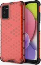 Mobigear Honeycomb Hardcase Hoesje - Geschikt voor Samsung Galaxy A30s - Rood