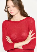 LOLALIZA Lurex trui - Rood - Maat S/M