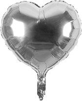 Foil balloon Heart silver 40x45cm