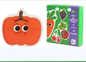 Fruit en groentepuzzels - 22 puzzels van 2 stukjes - Vanaf 4 jaar