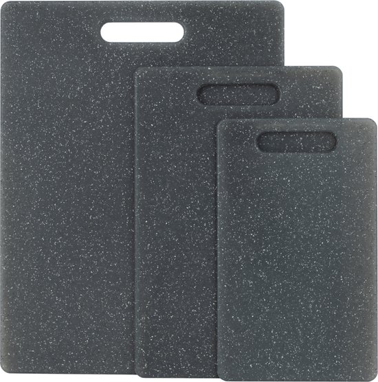 Extra grote snijplanken, kunststof snijplanken voor keuken (set van 4) snijplank set vaatwasmachinebestendig antislip snijplank met sapgroeven Easy-Grip handgrepen, Empune