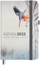 Agenda 2022  (13x18cm) - Vogelprenten van de Japanse meester Koson - IJsvogel jagend op vis - Incl. 4 ansichtkaarten