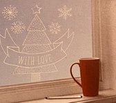 Kerst raamsticker with love 2 sheets kerstdecoratie