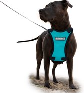 Verstelbaar hondentuigje - Hondenharnas - Turquoise - Maat M - Middelgrote honden - Anti trektuigje - Borstomvang 52-70 cm