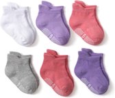 6 Paar - Stevige Antislip Sokken Baby - 4-12 mnd - Paars Roze