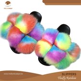 Slippers - Tropical Flouffy slippers Volwassenen - Melk&Koekjes Maat 38