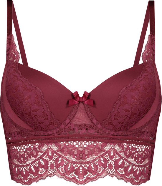 Hunkemöller Dames Lingerie Voorgevormde longline beugel bh Elise - Rood - maat C80