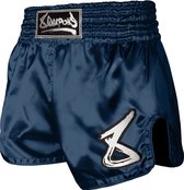 8 WEAPONS Strike Muay Thai Kickboxing Short Navy Wit maat L