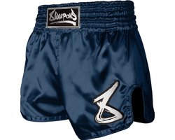 8 WEAPONS Strike Muay Thai Kickboxing Short Navy Wit - L
