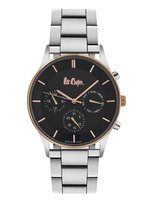 Lee Cooper LC06550.550 - Horloge - Analoog - Heren - stalen band - Zilverkleurig - Rosékleurig - Zwart