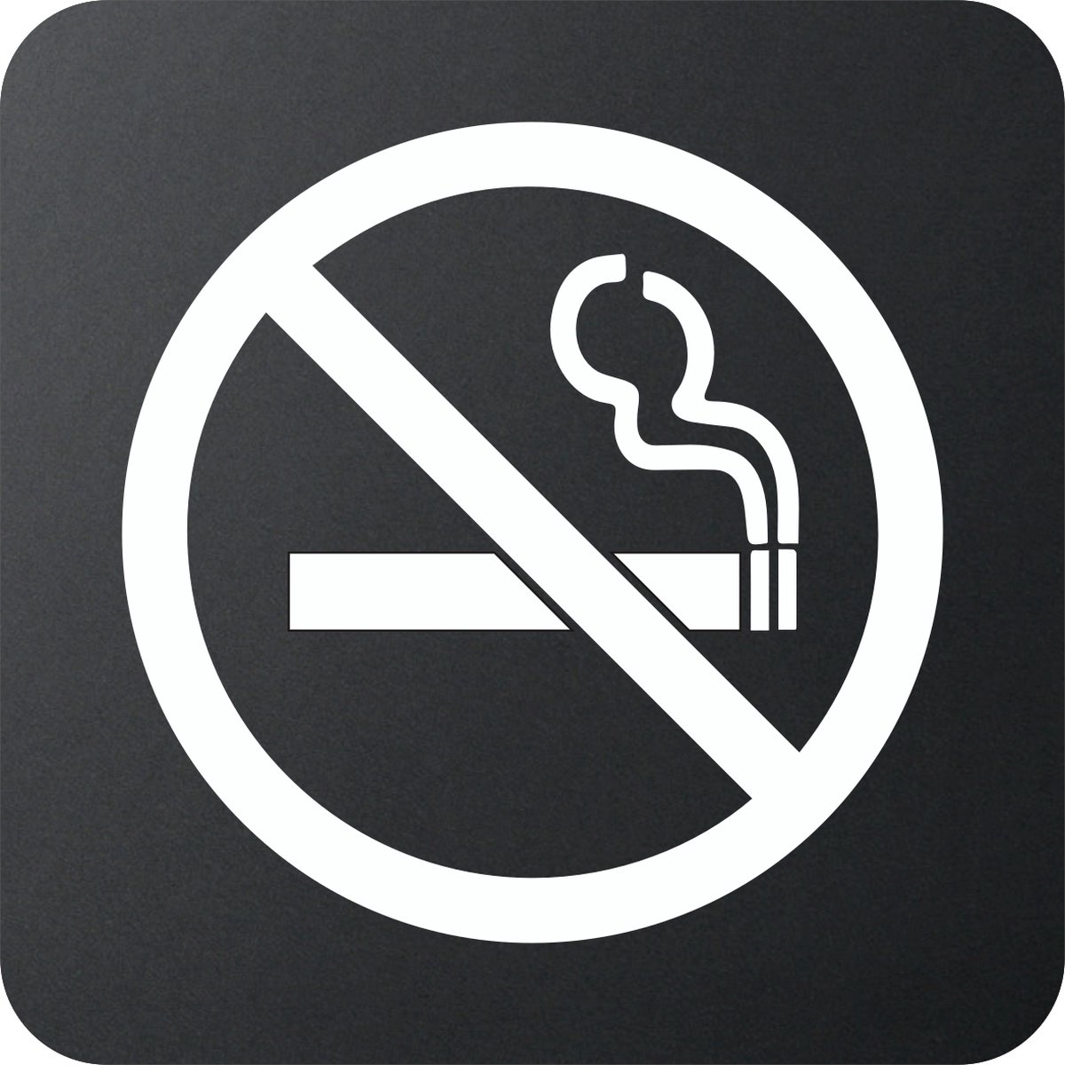 Zwart Pictogram infobord - 10cm x 10cm - Zelfklevend - type: Verboden te roken