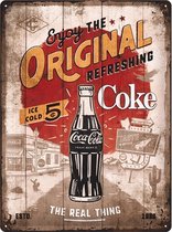3D metalen wandbord "Coca Cola. Enjoy the original refreshing" 30x40cm