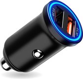 ChargeMore Autolader – Snellader voor Samsung en iPhone – Zwart + LED