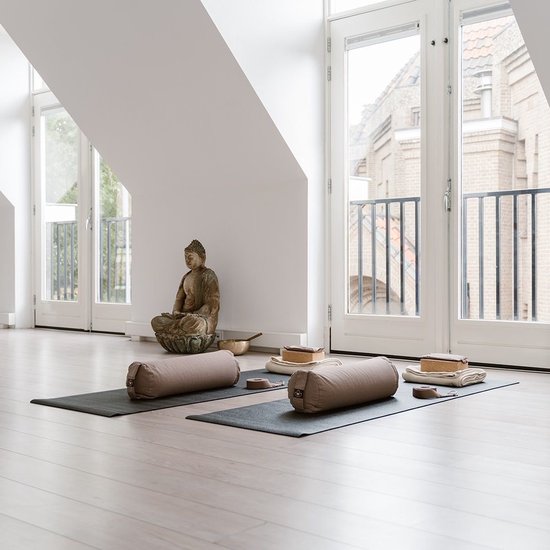 Yoga bolster eco taupe rond - Lotus
