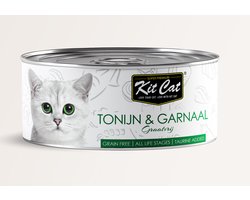 Kit Cat Tonijn & Garnaal 24x80gram - Graanvrij - Kattenvoer Natvoer - Kattenblikjes