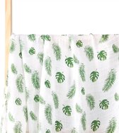 Louka swaddle blaadjes groen - hydrofiel doek XL - 125x110 cm