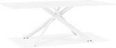 Alterego Eettafel 'BIRDY' in wit glas met x-vormige centrale voet - 200 x 100 cm