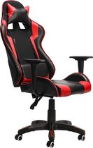 Geepro Gaming-stoel - Ergonomische Gamerstoel-Rugleuning Kantelbaar 150°-in Hoogte Verstelbaar, 360°Draaibaar, Verstelbaar lendenkussen- Zwart Rood- Sinterklaas cadeautjes / Kerstcadeautjes