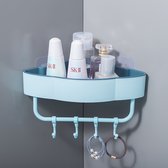 Nixnix - Support de douche autocollant d'angle - Support de bain - Blauw clair - Scandinave - Ventouses - Panier de douche - Style nordique - Minimaliste - Support de douche