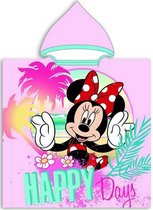 Minnie Mouse badponcho - roze - Happy Days poncho - 55 x 110 cm.