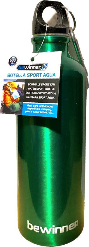 Water sportfles - Aluminium drinkfles  - Bidon  - 500 ml - Groen