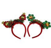 Haarband | Diadeem | Kerst | Kerstman | Kerstboom | Kerst | Kerstmis | Christmas | Xmas | Kerstboom Groen Rood | Set van 2