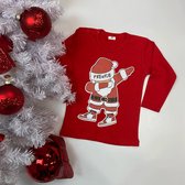 Shirt kerst baby-kind-kerstman met naam-Maat 104