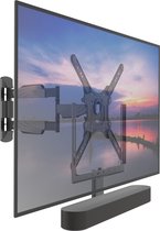 Cavus Draaibare en kantelbare Tv Muurbeugel geschikt voor Sonos Beam Soundbar & 32 - 50 Inch Televisies t/m 20 Kg - Zwart