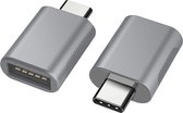 USB C naar USB A 3.0 Opzetstuk Adapter Converter Koppelstuk - Spacegrijs - Voor Elke Macbook en Meer - 1 Stuk