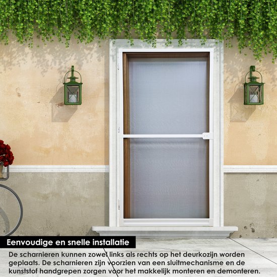PALMAT® Vliegen Hor – Raamhor – Muskietennet – Gaas - Glasvezel – Muggengaas – Incl. Scharnier Deur – 120 x 240 – Wit — afbeelding 2