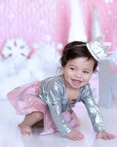 Barboteuse Glamour Argent 74 - Cadeau Bébé - cadeau de maternité - outfit de fête bébé - barboteuse de Noël