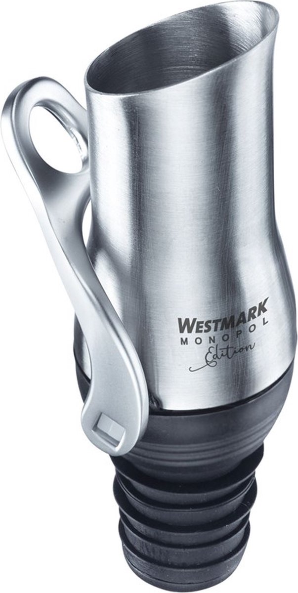 Westmark Schenktuit met sluitmechanisme, Monopol Edition, roestvrij staal/siliconen, Luca, zilver/zwart, 61863360