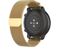 Strap-it Milanees bandje 20mm - luxe smartwatch horlogeband geschikt voor Samsung Galaxy Watch 42mm / Active / Active2 - 40 & 44mm / Galaxy Watch 3 41mm / Gear Sport - Amazfit Bip / GTS 1-2-3-4 / GTR 42mm - goud