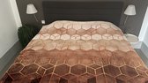 Dekbedovertrek - microvezel - tweepersoons - 200x200 - 200x220 - + 2 kussenslopen - bruin - allerzachtst