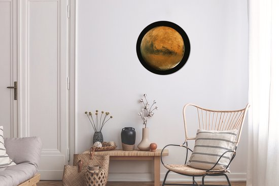 Mars in a dark sky assiette en plastique cercle mural ⌀ 30 cm - impression photo sur cercle mural / cercle vivant (décoration murale)